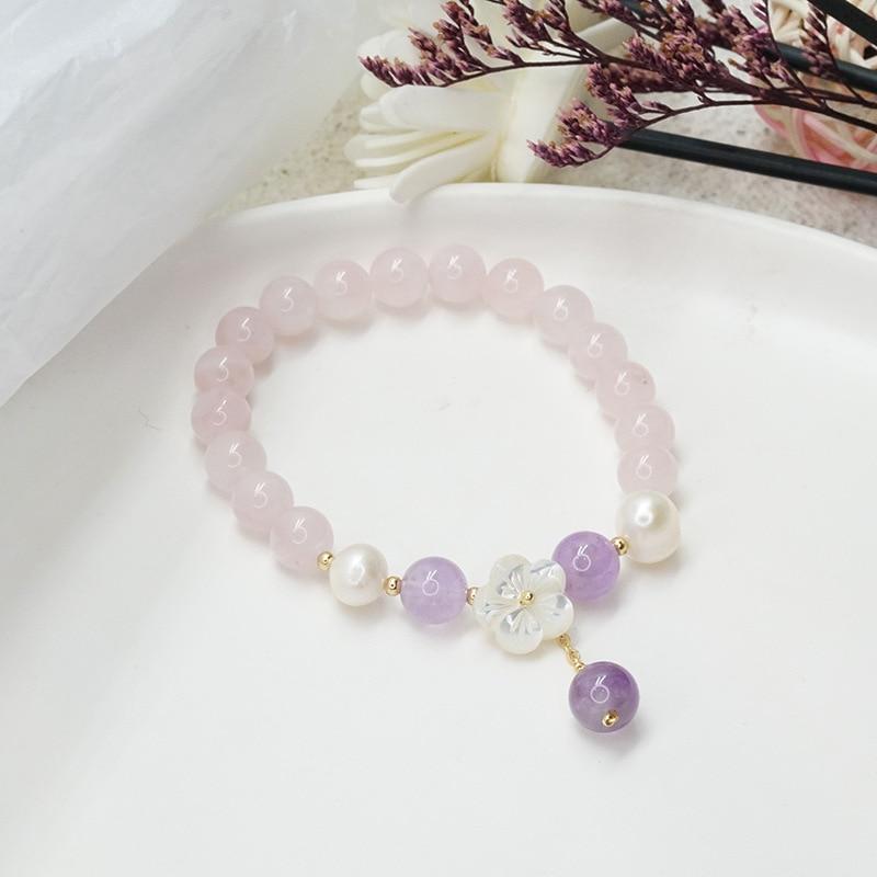 Boho Natural Amethyst & Rose Quartz 'PURIFYING' Bracelet