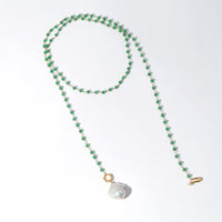 Thumbnail for Green Onyx Baroque Pearl Necklace