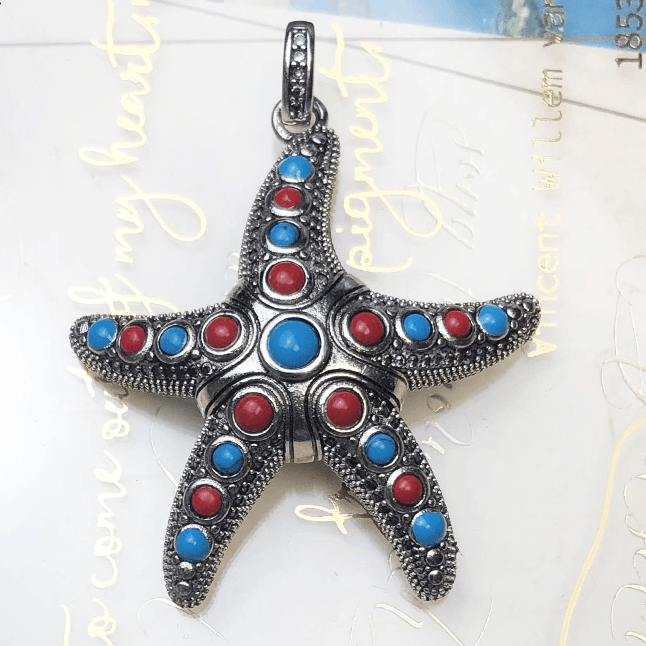 Silver & Zirconia Bohemia Starfish Pendant Necklace