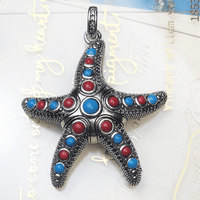 Thumbnail for Silver & Zirconia Bohemia Starfish Pendant Necklace