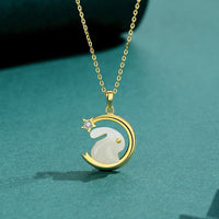 Thumbnail for 22k Gold Lucky Rabbit Jade Necklace