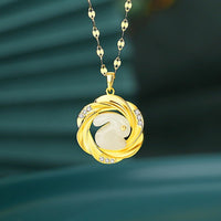 Thumbnail for 22k Gold Lucky Rabbit Jade Necklace