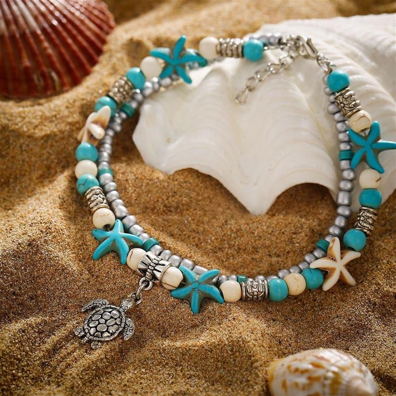Conch Star Turtle Anklet