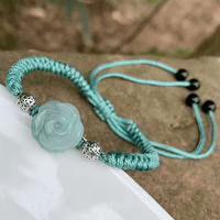 Thumbnail for Natural Rose Myanmar Jade Rope Bracelet