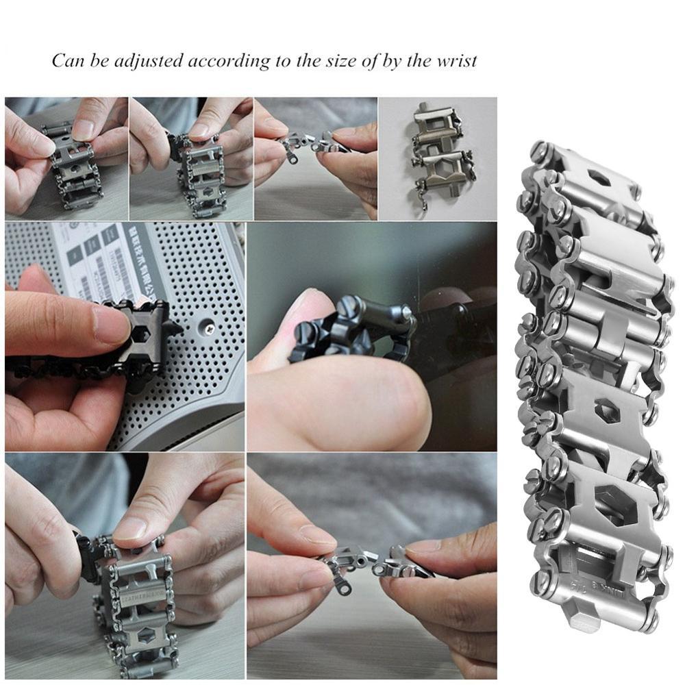 Stainless Steel 29-IN-1 Multifunctional TOOLBOX Bracelet