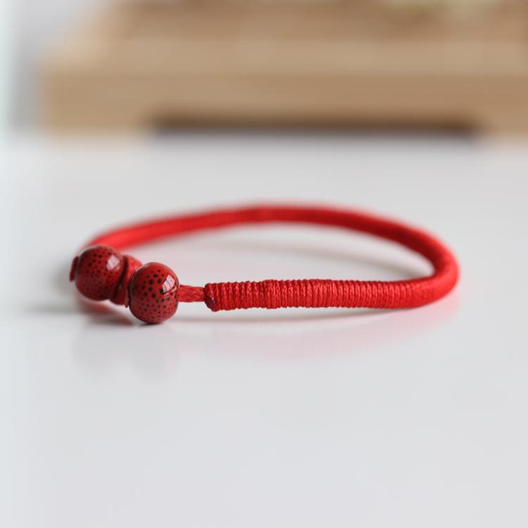 2PCs Lucky Knots Red Ceramic Bead Bracelets