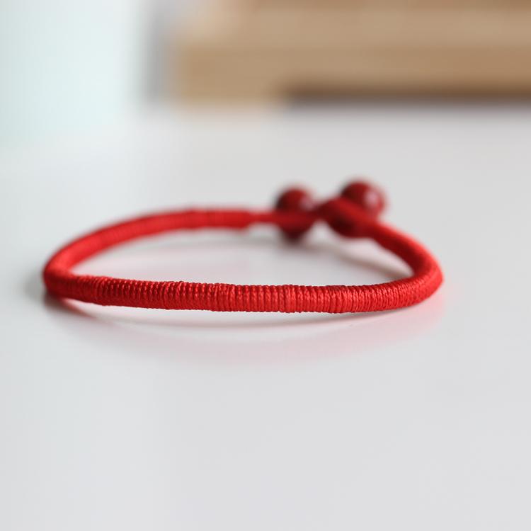 2PCs Lucky Knots Red Ceramic Bead Bracelets