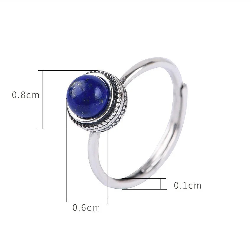 925 Sterling Silver Lapis Lazuli Stone Ring YourSoulPlace