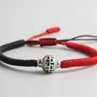 Thumbnail for Lucky Knot Bracelet with Tibetan Silver Buddhist Prayer Bead charm