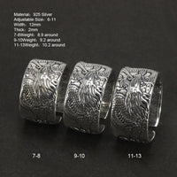 Thumbnail for Silver Dragon Spirit with Heart Sutra Mantra Ring