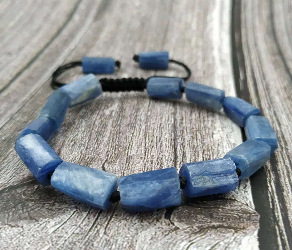 Raw Blue Kyanite & Black Tourmaline FREEDOM from NEGATIVITY Bracelet YourSoulPlace