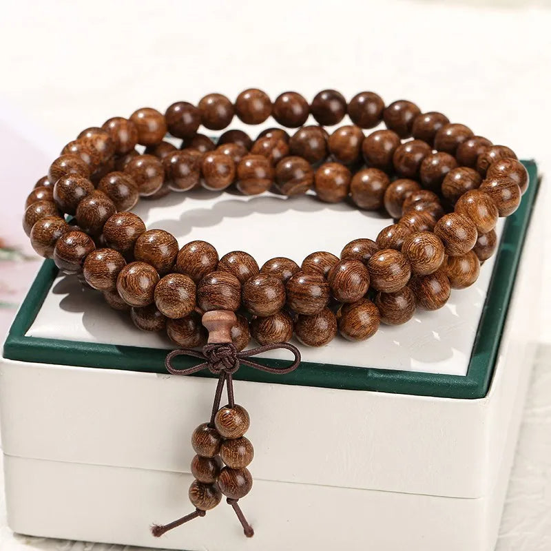 Natural Tiger Wood  Handmade 108 Bead Mala