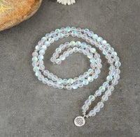 Thumbnail for 108 Moonlight Crystal White Matte Beads Mala Bracelet YourSoulPlace.com