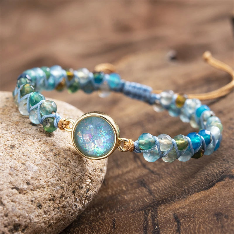 Serenity Sparkling Opal Braided Bracelet