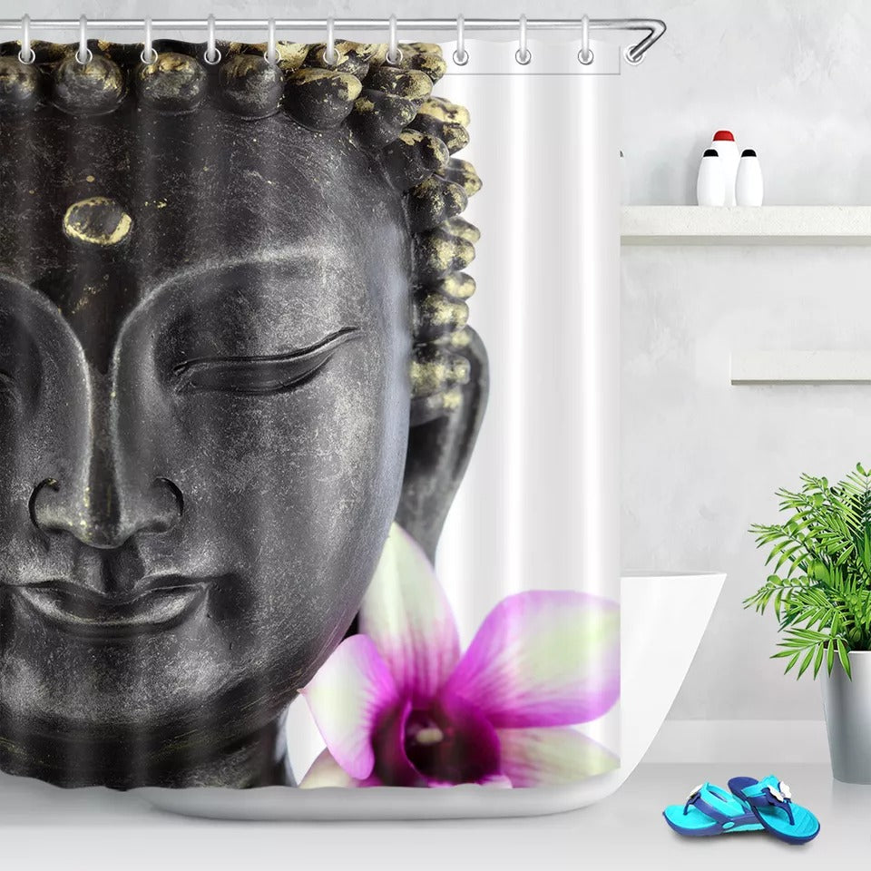 Buddha and Lotus Flower Shower Curtain YourSoulPlace