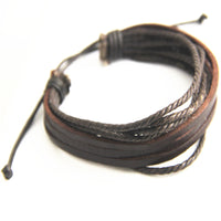 Thumbnail for 2pc Set Braided Rope & Leather Stacked Bracelets