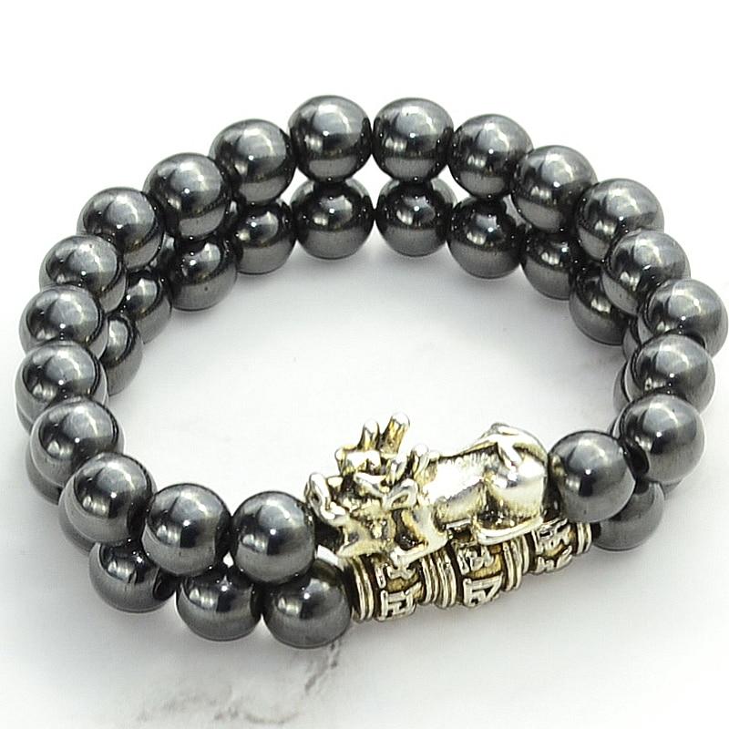 FENG SHUI  PIXIU & 6 Syllable Mantra with HEMATITE 2pc Wealth set