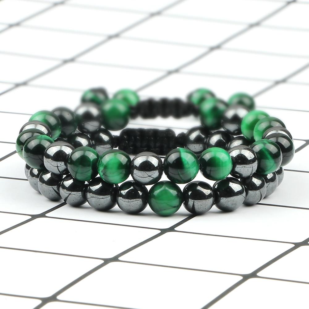 Natural Stone and Hematite NO FEAR 2PC Bracelet Set