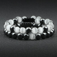 Thumbnail for Natural Stone and Hematite NO FEAR 2PC Bracelet Set