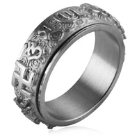 Thumbnail for Stainless Steel ROTATING  Om Mani Padme Hum Mantra Tibetan Ring