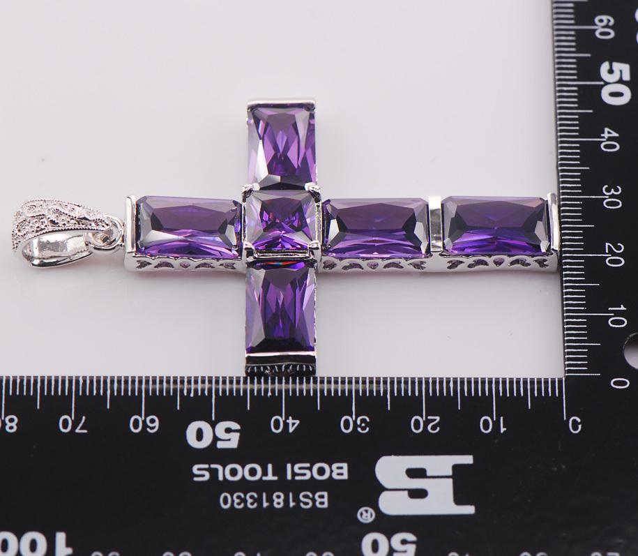 Amethyst Cross Pendant(Without Necklace)