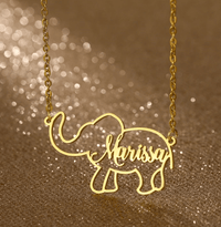 Thumbnail for Personalized Stainless Steel 'STRENGTH' Elephant Necklace