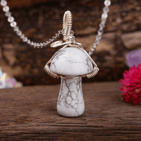 Thumbnail for Natural Stone Toad Stool Mushroom Necklace