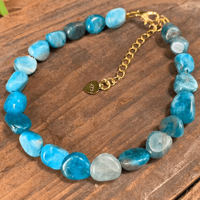 Natural Apatite 'MANIFESTATION' Bead Bracelet