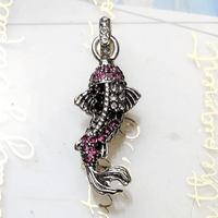 Thumbnail for Silver & Zirconia HARIWAKE Koi Pendant Necklace