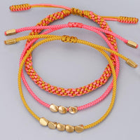 Thumbnail for 3 /pc Set Tibetan Handmade Lucky Knot 'BE FEARLESS ' Copper & Rope Bracelets