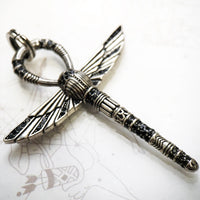 Thumbnail for Silver & Zirconia Ankh & Egyptian Scarab Pendant Necklace YourSoulPlace