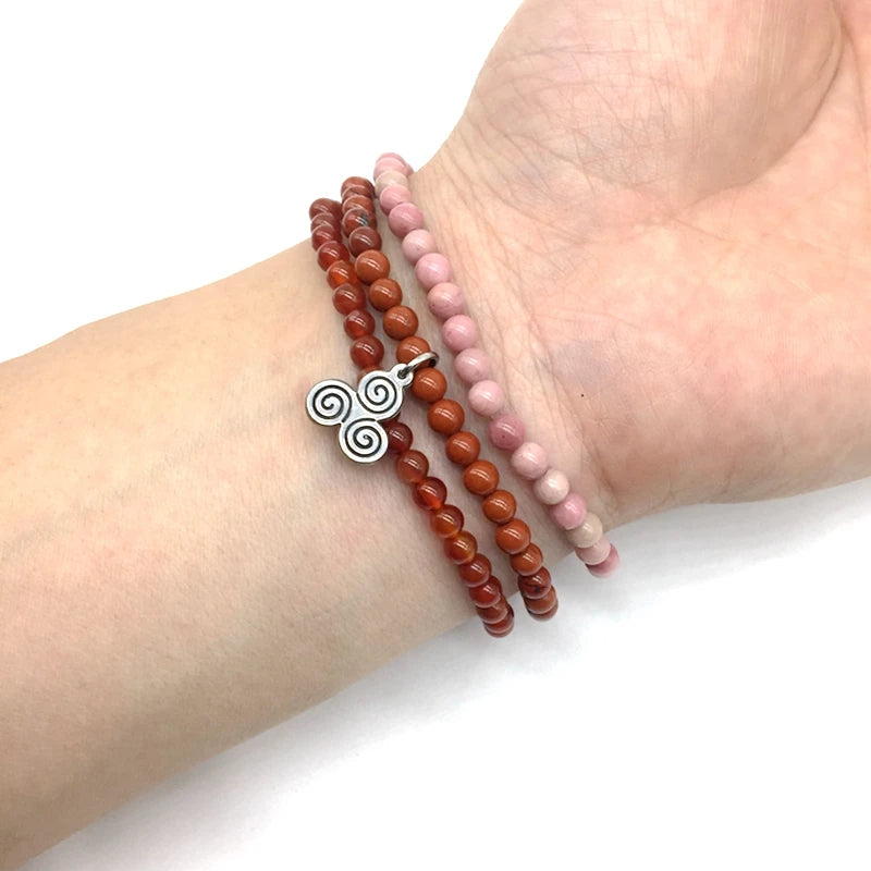 ULTRA ENERGY BOOSTERS -Red Jasper, Carnelian & Garnet- 3/pc  *MIGHTY MINIS*  Healing Energy Stone Bracelets