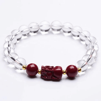 Thumbnail for Purple Cinnabar & Natural Clear Quartz 'SPIRITUAL GROWTH' Bracelet