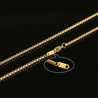 Thumbnail for 3mm Men's CLASSIC DUDE Stainless Steel & 18k Plated Steel Curved Box Chain Necklace