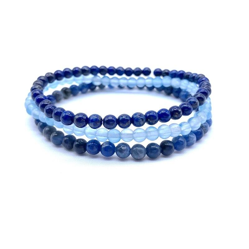 DIVINE COMMUNICATION-Lapis,Sodalite & Celestine- 3/pc  "MIGHTY MINIS " Healing Energy Stone Bracelets