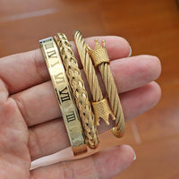 Thumbnail for Luxury 3 Pc Titanium 'King' Bracelet Set