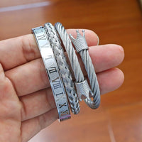 Thumbnail for Luxury 3 Pc Titanium 'King' Bracelet Set