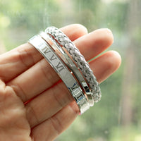 Thumbnail for Luxury 3 Pc Titanium Twisted & Braided Bracelet Set