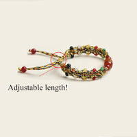 Thumbnail for Tibetan Buddhist Hand tied Knot Agate Stone PERFECTION of WISDOM SUTRA Bracelet