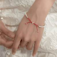 Thumbnail for Darling Sterling Silver Red Rope Bow Bangle