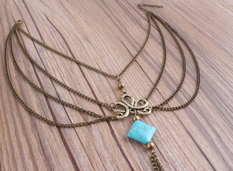 Hollow Turquoise Anklet