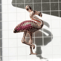 Thumbnail for Silver & Zirconia Journey to Paradise Flamingo Pendant Necklace