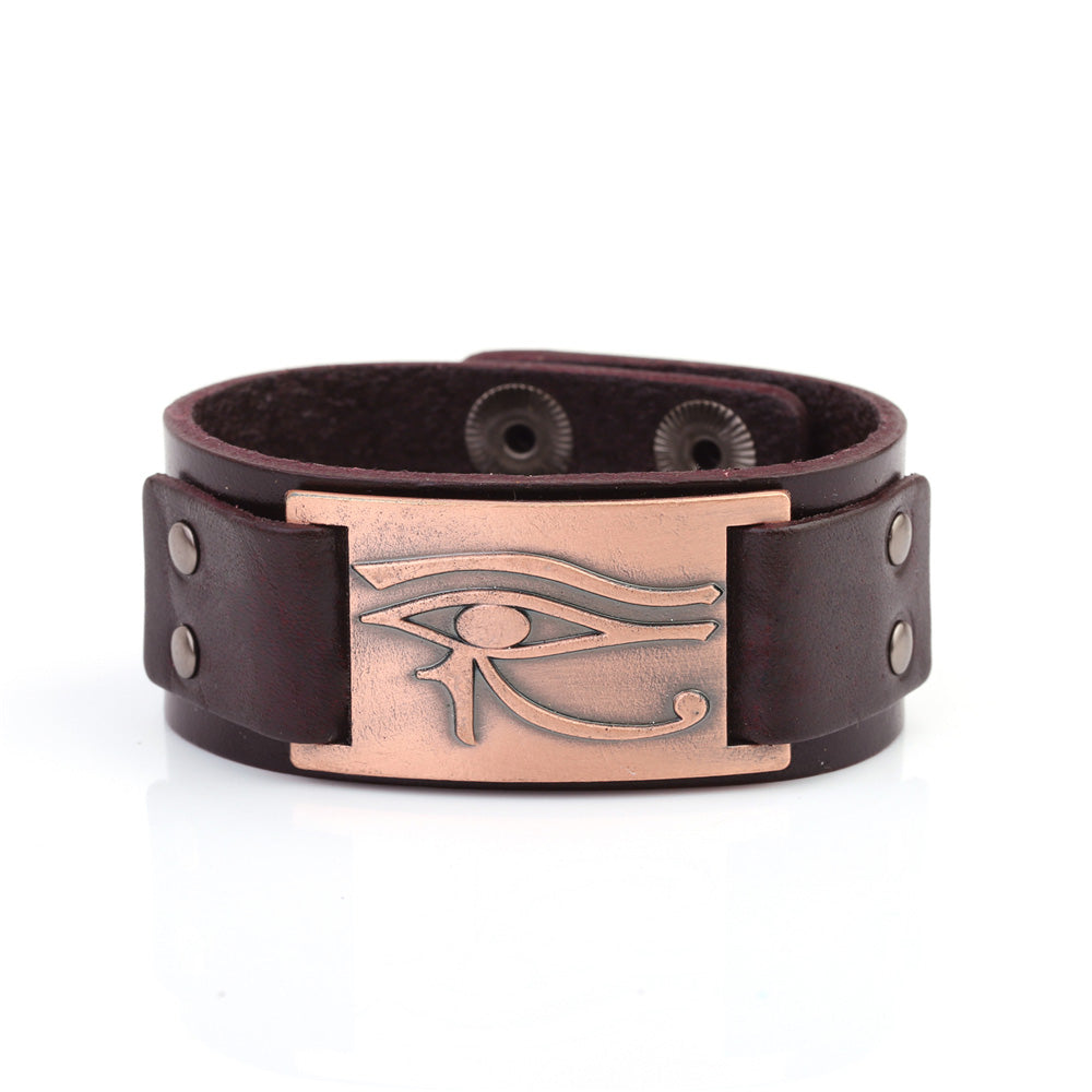 Eye of Horus Protection Leather Bracelet YourSoulPlace