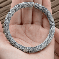 Thumbnail for Ethnic Thai Silver Men's Auspicious Dragon Bangle