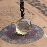 Thumbnail for Natural CITRINE Cubic  Hexagram 'SUNSHINE & JOY ' Pendant Necklace