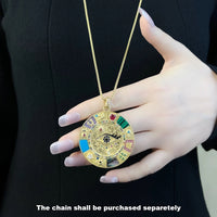 Thumbnail for Silver & Zirconia Vintage Evil Eye Pendant Necklace in Gold