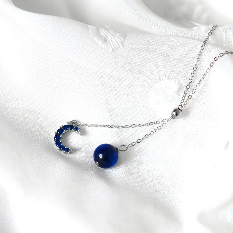 THAI SILVER Blue Moon ETHEREAL Necklace