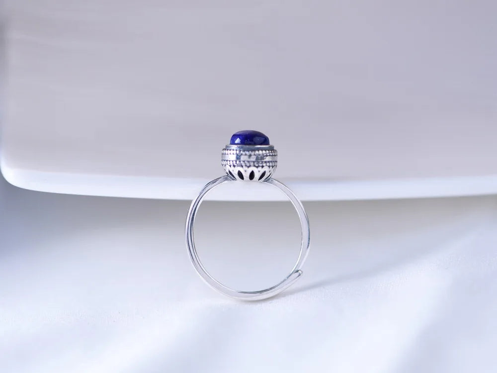 925 Sterling Silver Lapis Lazuli Stone Ring YourSoulPlace