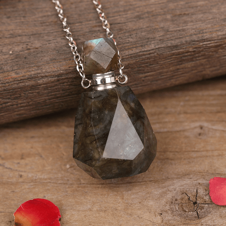 Comforting Natural Labradorite Essential Oil Perfume 'DESTINY ' Necklace