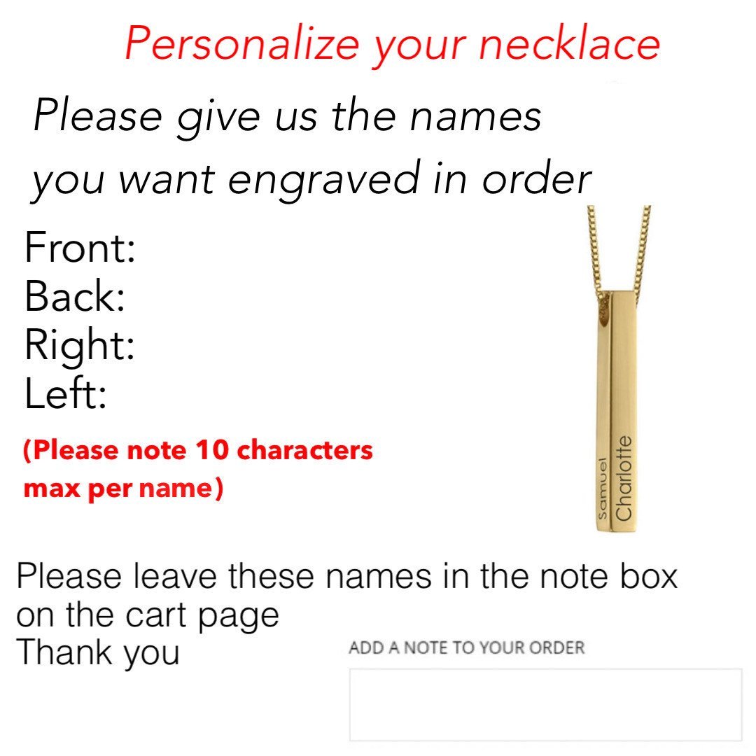 Customizable Stainless Steel 'STABILITY' Bar Necklace